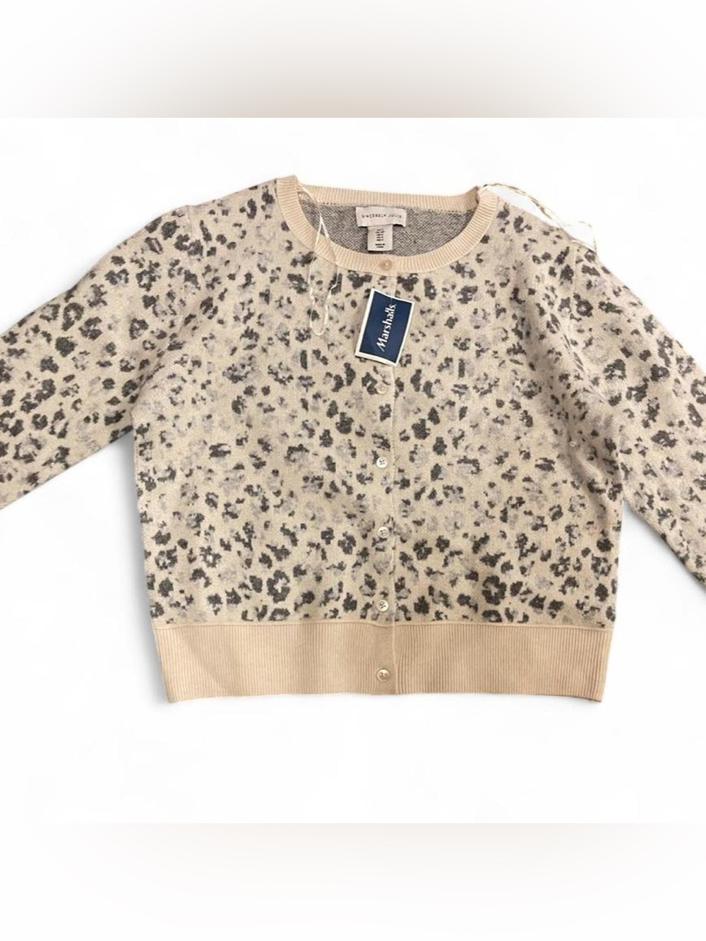 Sincerely Jules Beige Leopard Print Button-Front Cardigan